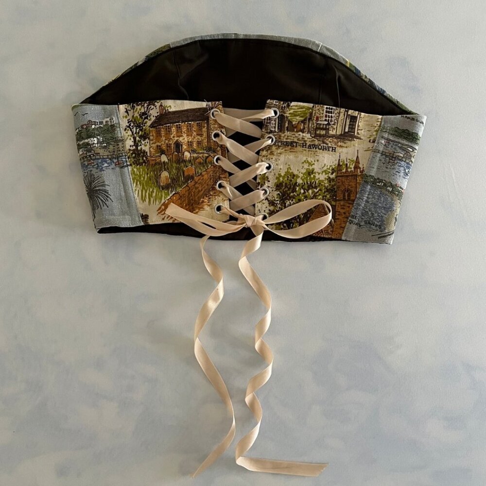 Vintage WKND Cottagecloth Corset Lace Up Bustier Top - Picture 5 of 8